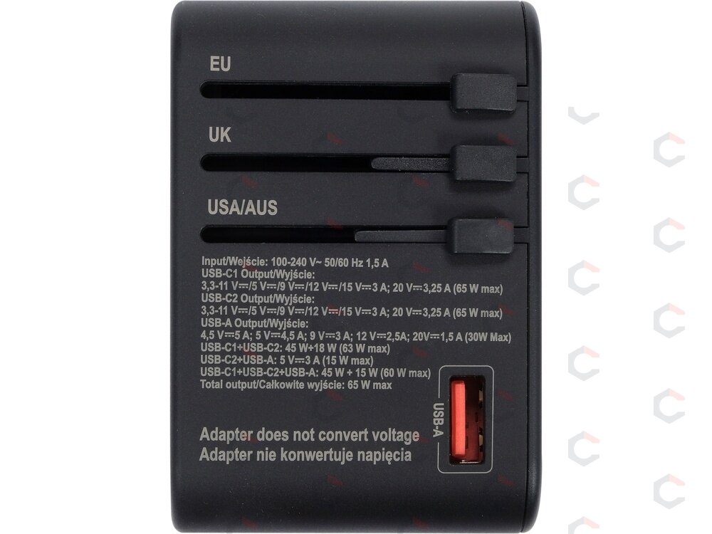 Universalus kelioninis adapteris | USB-A ir USB-C | 65 W (YT-81303) 9 Universalus kelioninis adapteris | USB-A ir USB-C | 65 W (YT-81303) 9