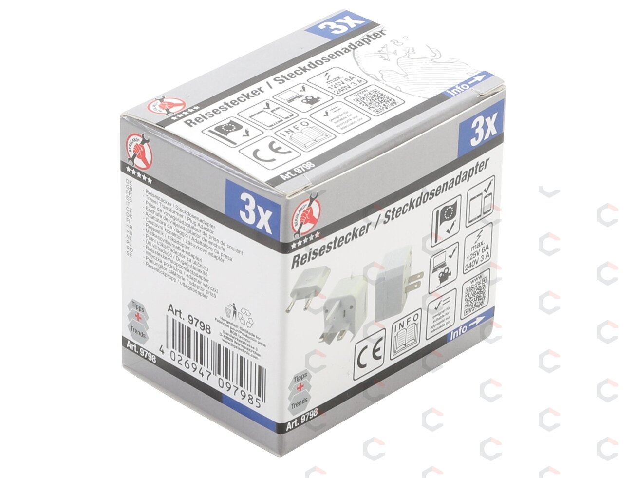 Kelioniniai kištukiniai adapteriai | 3 vnt. (9798) 8