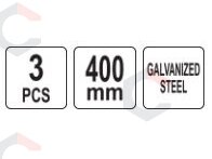 Fasadų trintuvės keičiamų elementų rinkinys | 400 mm | 3 vnt. (YT-52198) 3 Fasadų trintuvės keičiamų elementų rinkinys | 400 mm | 3 vnt. (YT-52198) 3