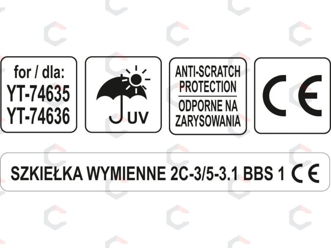 Keičiamas skydelis YT-74635 ausinėms / akiniai | pilki (YT-74637) 4