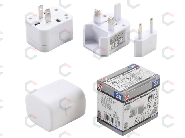 Kelioniniai kištukiniai adapteriai | 3 vnt. (9798) Kelioniniai kištukiniai adapteriai | 3 vnt. (9798)
