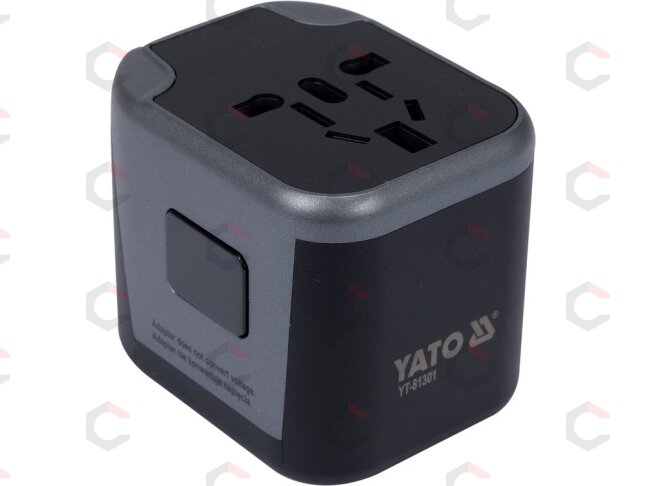 Kelionininis adapteris | universalus | daugiau nei 150 šalių | su 2 X USB 5V / 2.4A Įkrovikliu (YT-81301) 1 Kelionininis adapteris | universalus | daugiau nei 150 šalių | su 2 X USB 5V / 2.4A Įkrovikliu (YT-81301) 1
