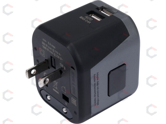 Kelionininis adapteris | universalus | daugiau nei 150 šalių | su 2 X USB 5V / 2.4A Įkrovikliu (YT-81301) 4 Kelionininis adapteris | universalus | daugiau nei 150 šalių | su 2 X USB 5V / 2.4A Įkrovikliu (YT-81301) 4