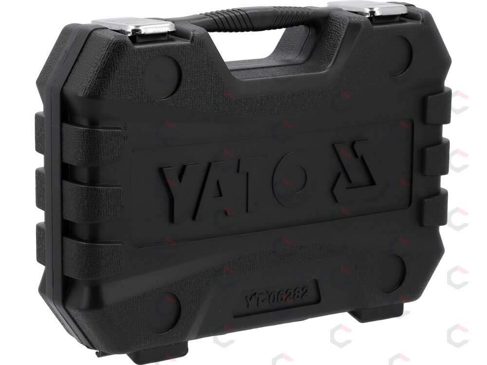 Kiauryminių galvučių komplektas amortizatoriams su terkšle | 19 vnt. (YT-06282) 4 Kiauryminių galvučių komplektas amortizatoriams su terkšle | 19 vnt. (YT-06282) 4