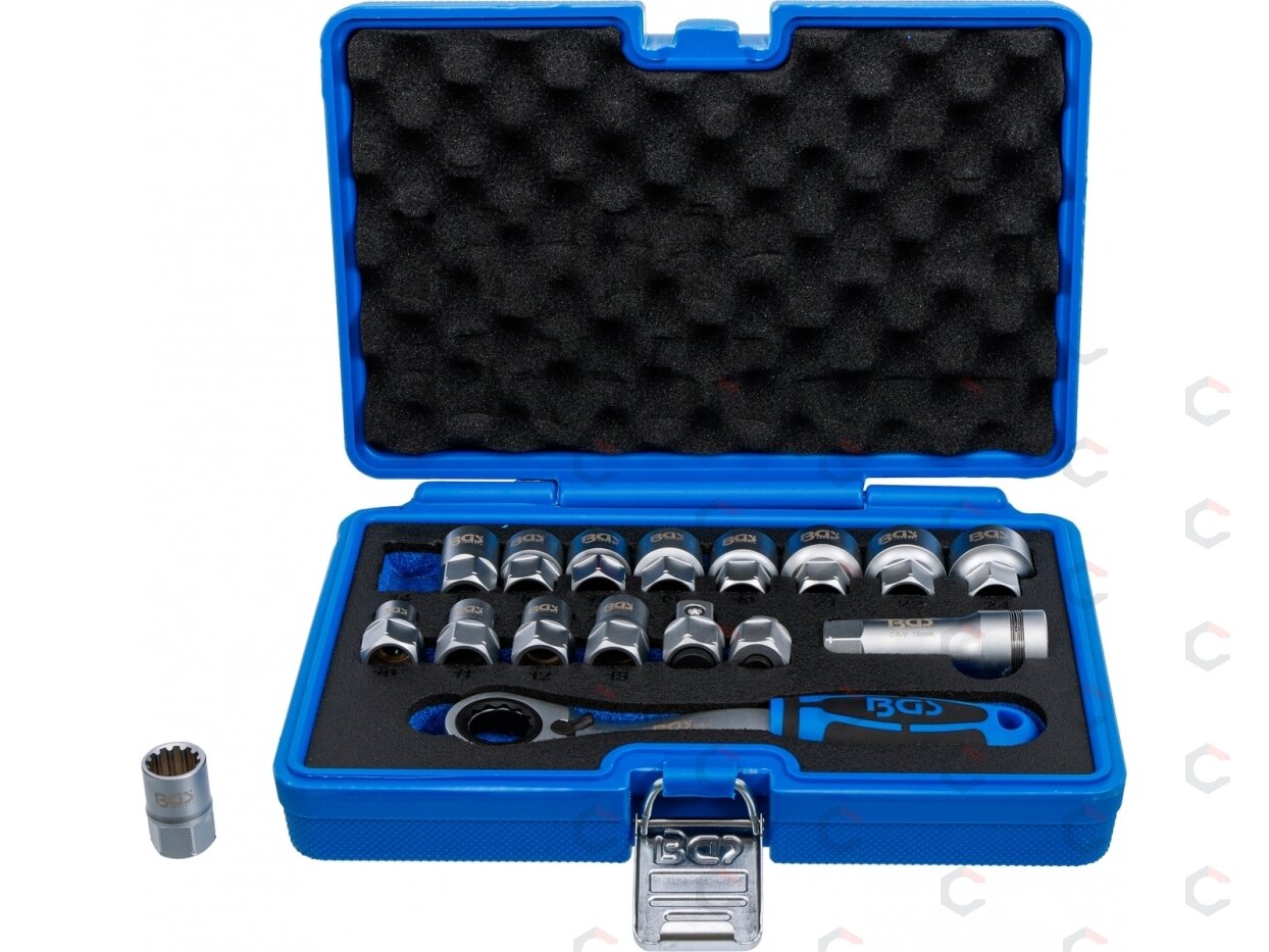 Kiauryminių galvučių rinkinys | Gear Lock | 10–24 mm | 72 dantų | 17 vnt. (74712) 1 Kiauryminių galvučių rinkinys | Gear Lock | 10–24 mm | 72 dantų | 17 vnt. (74712) 1