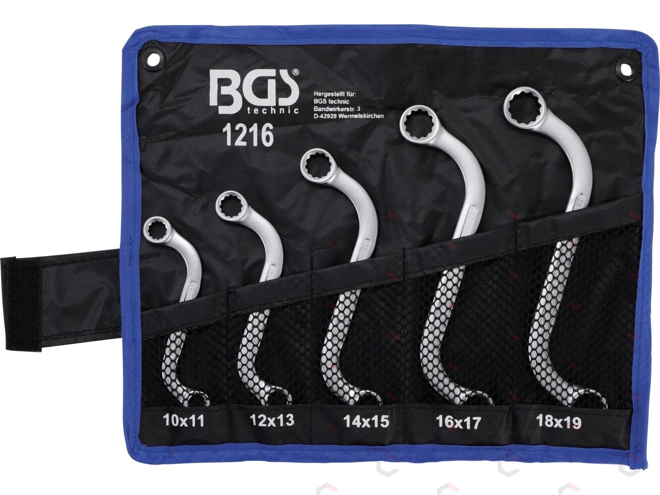 Kilpinių raktų komplektas | S-tipas | 10x11 - 18x19 mm | 5 vnt. (1216) 2 Kilpinių raktų komplektas | S-tipas | 10x11 - 18x19 mm | 5 vnt. (1216) 2