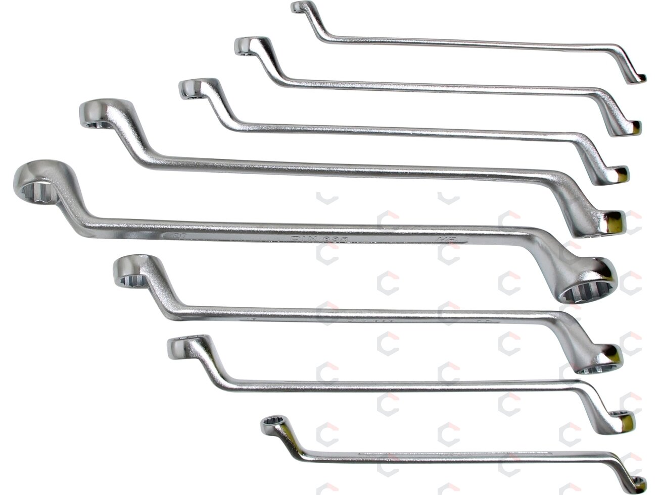 Kilpinių raktų rinkinys | lenkti galai | 6x7 - 20x22 mm | 8 vnt. (1213) 3 Kilpinių raktų rinkinys | lenkti galai | 6x7 - 20x22 mm | 8 vnt. (1213) 3