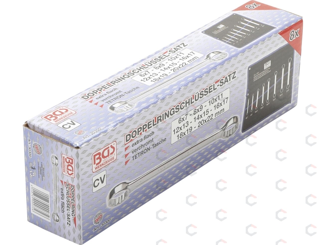 Kilpinių raktų rinkinys | tiesūs | 6-22 mm | 8 vnt. (30300) 5 Kilpinių raktų rinkinys | tiesūs | 6-22 mm | 8 vnt. (30300) 5