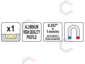 Kišeninis aliuminio gulsčiukas | 100 mm | magnetinis (YT-30350) 4 Kišeninis aliuminio gulsčiukas | 100 mm | magnetinis (YT-30350) 4