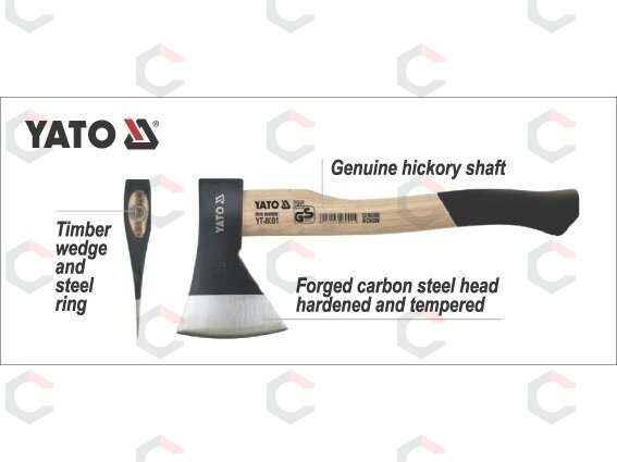 Kirvis | Hickory rankena | 600 g (YT-8001) 1 Kirvis | Hickory rankena | 600 g (YT-8001) 1