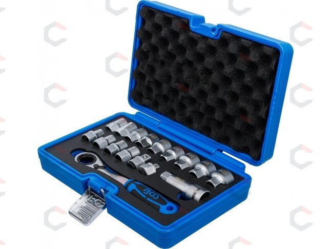Kiauryminių galvučių rinkinys | Gear Lock | 10–24 mm | 72 dantų | 17 vnt. (74712) 4