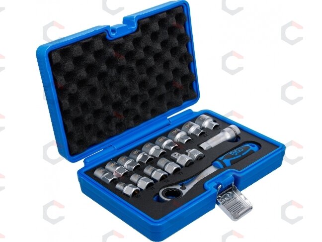 Kiauryminių galvučių rinkinys | Gear Lock | 10–24 mm | 72 dantų | 17 vnt. (74712)