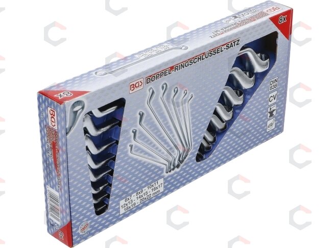Kilpinių raktų rinkinys | lenkti galai | 6x7 - 20x22 mm | 8 vnt. (1213) Kilpinių raktų rinkinys | lenkti galai | 6x7 - 20x22 mm | 8 vnt. (1213)
