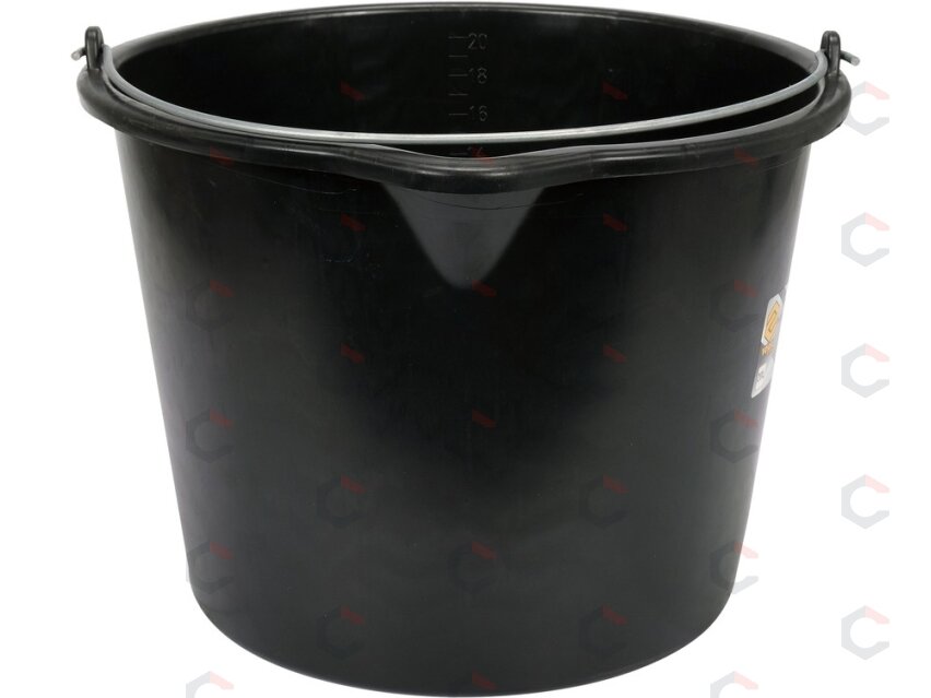 Kibiras statybinis juodas | su nutekėjimu | 20l (06382) Kibiras statybinis juodas | su nutekėjimu | 20l (06382)