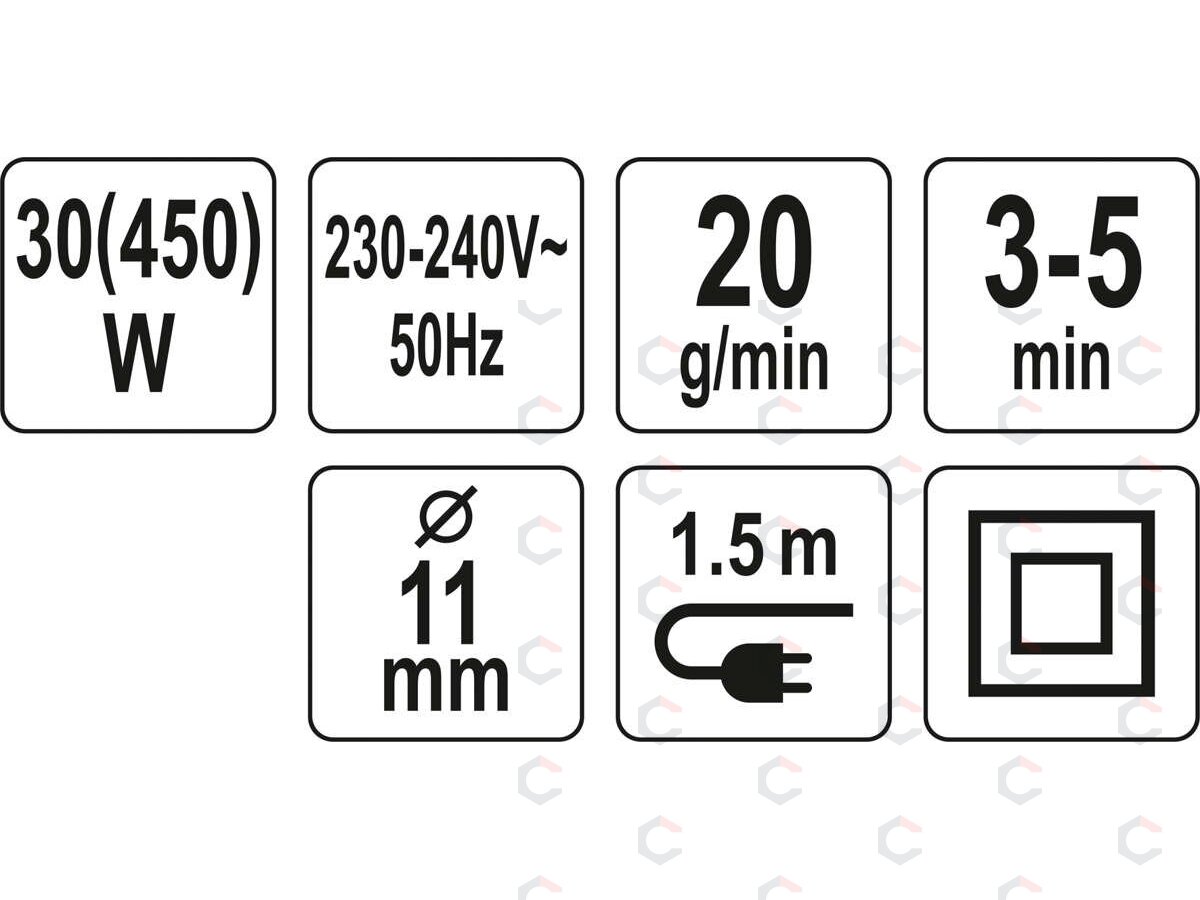 Klijų pistoletas | 11 mm / 450 w (YT-82403) 3 Klijų pistoletas | 11 mm / 450 w (YT-82403) 3
