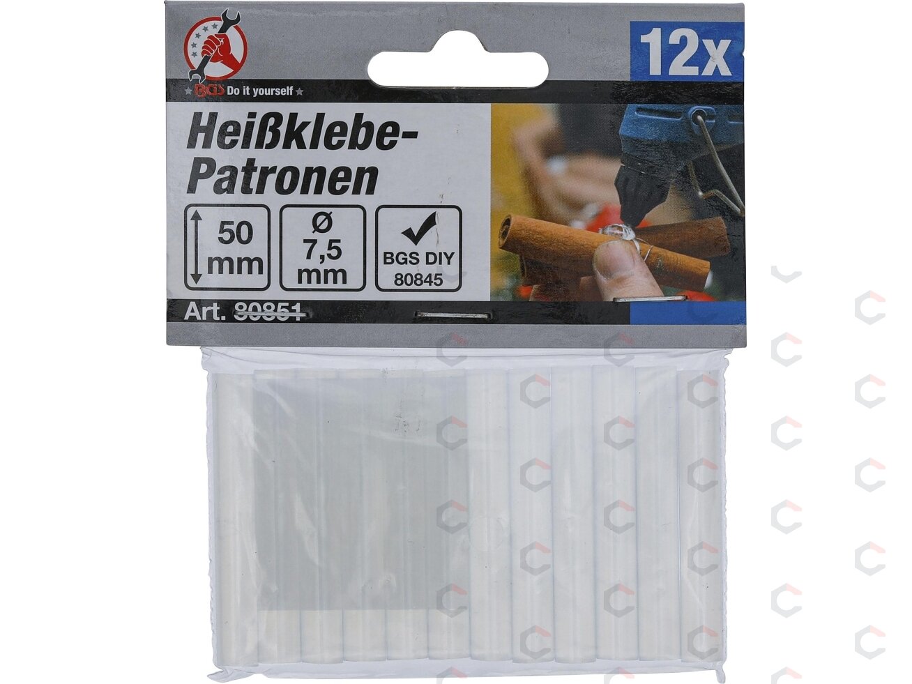 Klijų lazdelės | skaidrios | Ø 7.5 mm, 50 mm | 12 vnt. (80851) 1