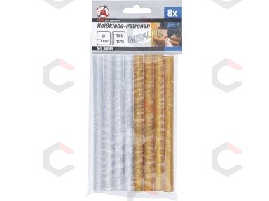 Klijų lazdelės | aukso / sidabro metalo | Ø 11 mm, 150 mm | 8 vnt. (80848) Klijų lazdelės | aukso / sidabro metalo | Ø 11 mm, 150 mm | 8 vnt. (80848)