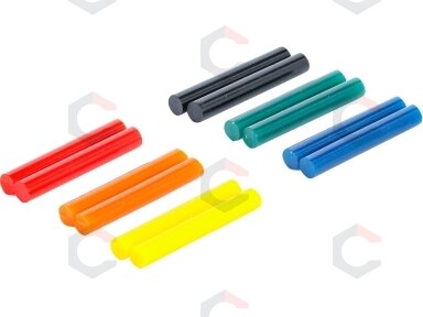 Klijų lazdelės | spalvotos | Ø 7,5 mm, 50 mm | 12 vnt. (80849) Klijų lazdelės | spalvotos | Ø 7,5 mm, 50 mm | 12 vnt. (80849)