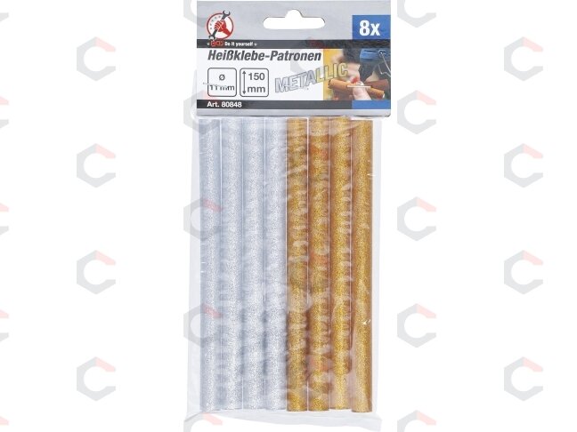 Klijų lazdelės | aukso / sidabro metalo | Ø 11 mm, 150 mm | 8 vnt. (80848) 1 Klijų lazdelės | aukso / sidabro metalo | Ø 11 mm, 150 mm | 8 vnt. (80848) 1
