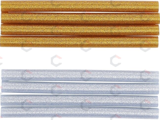 Klijų lazdelės | aukso / sidabro metalo | Ø 11 mm, 150 mm | 8 vnt. (80848) 2 Klijų lazdelės | aukso / sidabro metalo | Ø 11 mm, 150 mm | 8 vnt. (80848) 2