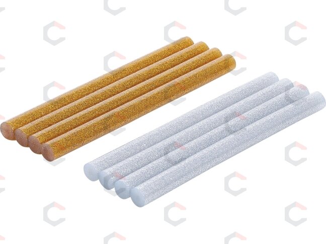 Klijų lazdelės | aukso / sidabro metalo | Ø 11 mm, 150 mm | 8 vnt. (80848) Klijų lazdelės | aukso / sidabro metalo | Ø 11 mm, 150 mm | 8 vnt. (80848)