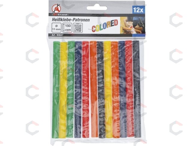 Klijų lazdelės | spalvotos | Ø 11 mm / 150 mm | 12 vnt. (80847) 1 Klijų lazdelės | spalvotos | Ø 11 mm / 150 mm | 12 vnt. (80847) 1
