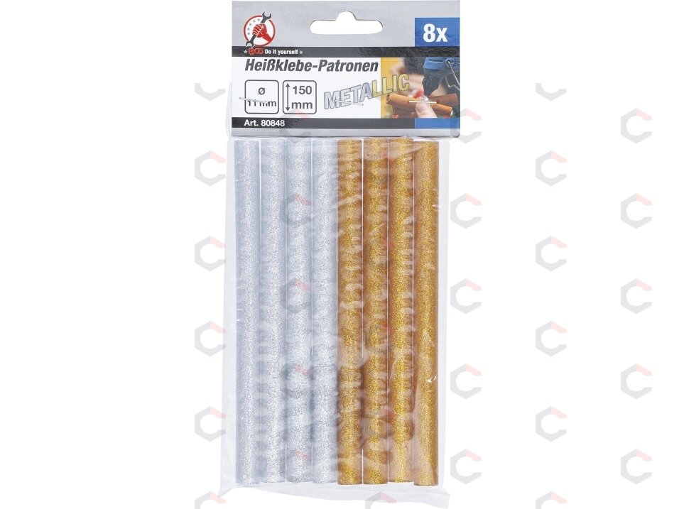 Klijų lazdelės | aukso / sidabro metalo | Ø 11 mm, 150 mm | 8 vnt. (80848) 1 Klijų lazdelės | aukso / sidabro metalo | Ø 11 mm, 150 mm | 8 vnt. (80848) 1