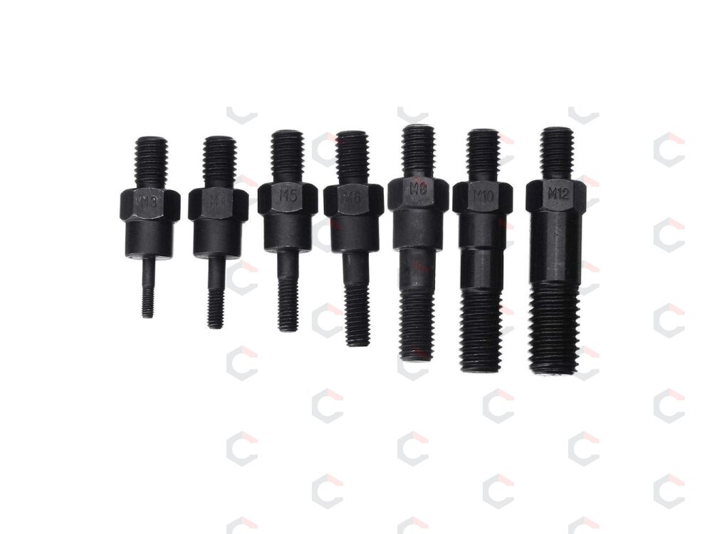 Kniediklis srieginėms kniedėms | lagaminas | M3–M12 antgaliai | 410 mm (BT-607) 4 Kniediklis srieginėms kniedėms | lagaminas | M3–M12 antgaliai | 410 mm (BT-607) 4