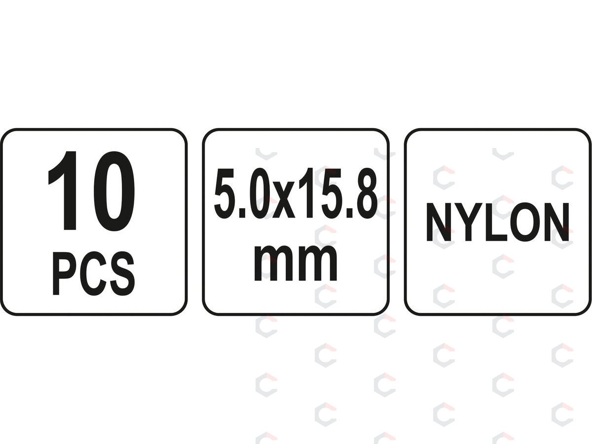 Kniedės plastikinės | 5,0 x 15,8 mm | 10 vnt. (YT-35981) 3 Kniedės plastikinės | 5,0 x 15,8 mm | 10 vnt. (YT-35981) 3
