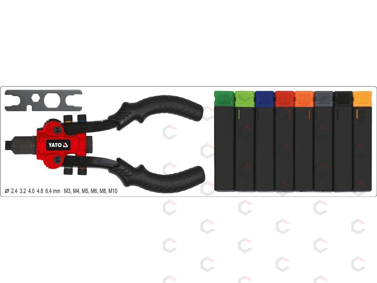 Kniediklis srieginėms ir paprastoms kniedėms | 3 viename (YT-36091) 5 Kniediklis srieginėms ir paprastoms kniedėms | 3 viename (YT-36091) 5