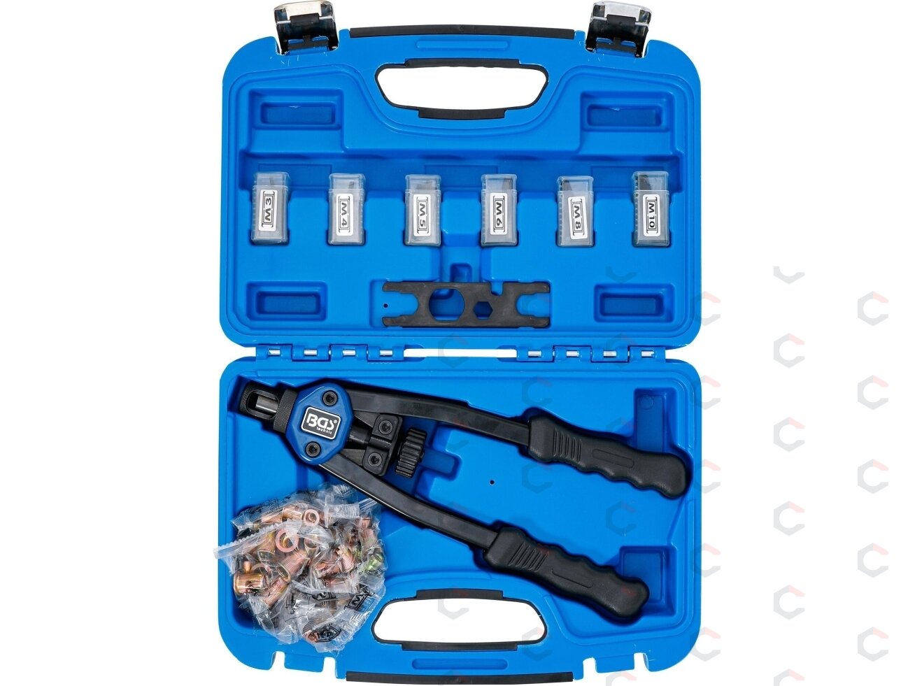 Kniediklis srieginėms kniedėms PRO | M3–M10 rinkinys | 68 vnt. (408) 6 Kniediklis srieginėms kniedėms PRO | M3–M10 rinkinys | 68 vnt. (408) 6