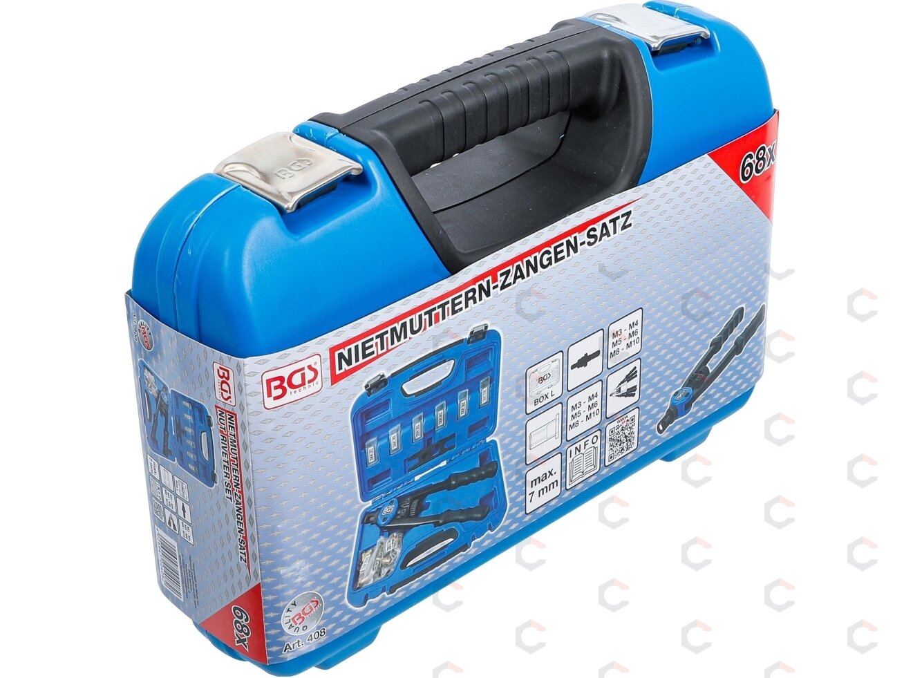 Kniediklis srieginėms kniedėms PRO | M3–M10 rinkinys | 68 vnt. (408) 9 Kniediklis srieginėms kniedėms PRO | M3–M10 rinkinys | 68 vnt. (408) 9