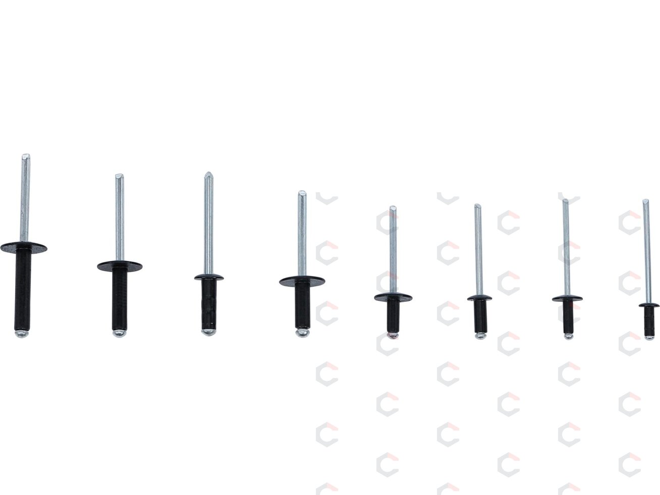 Kniedžių asortimentas | juodos | Aliuminis | Ø 3.2 - 4.8 mm | 200 vnt. (85224) 1 Kniedžių asortimentas | juodos | Aliuminis | Ø 3.2 - 4.8 mm | 200 vnt. (85224) 1