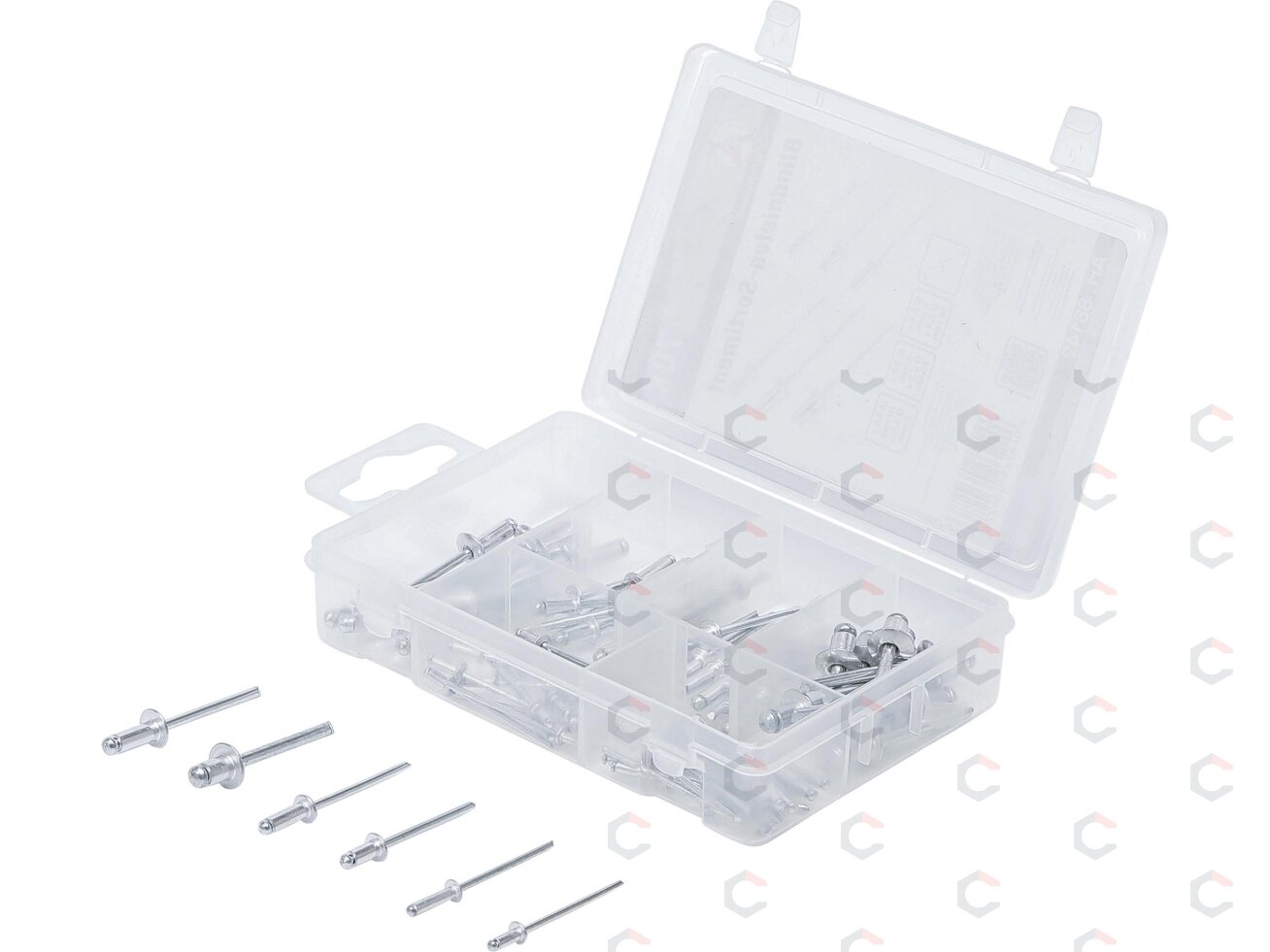 Kniedžių asortimentas | Ø 2.4-4.8 mm | 70 vnt. (88142) Kniedžių asortimentas | Ø 2.4-4.8 mm | 70 vnt. (88142)