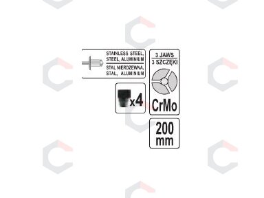 Kniediklis nerūdyjančio plieno kniedėms | 2,4-4,8 mm (YT-36012) Kniediklis nerūdyjančio plieno kniedėms | 2,4-4,8 mm (YT-36012)