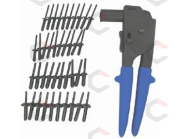 Kniediklis plastikinėms kniedėms su 40vnt kniedžių (RK1201) Kniediklis plastikinėms kniedėms su 40vnt kniedžių (RK1201)