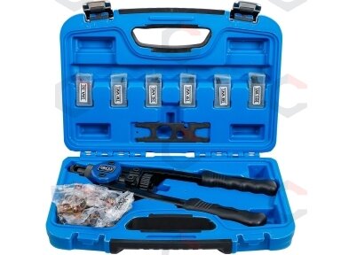 Kniediklis srieginėms kniedėms PRO | M3–M10 rinkinys | 68 vnt. (408) Kniediklis srieginėms kniedėms PRO | M3–M10 rinkinys | 68 vnt. (408)