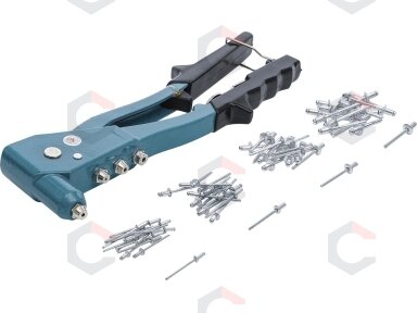 Kniediklis su kniedžių rinkiniu | 2.4 / 3.2 / 4.0 / 4.8 mm | 60 vnt (401)