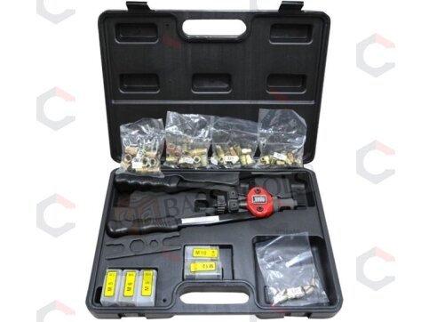 Srieginis kniediklis su kniedžių rinkiniu | M5–M12 | 330 mm | 50 vnt. (M49570) 2 Srieginis kniediklis su kniedžių rinkiniu | M5–M12 | 330 mm | 50 vnt. (M49570) 2