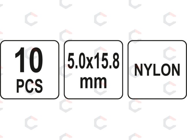 Kniedės plastikinės | 5,0 x 15,8 mm | 10 vnt. (YT-35981) 3 Kniedės plastikinės | 5,0 x 15,8 mm | 10 vnt. (YT-35981) 3
