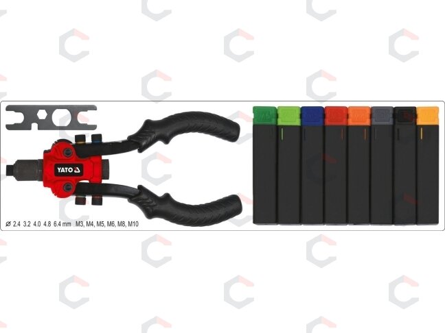 Kniediklis srieginėms ir paprastoms kniedėms | 3 viename (YT-36091) 5 Kniediklis srieginėms ir paprastoms kniedėms | 3 viename (YT-36091) 5