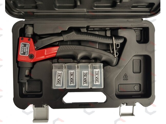 Kniediklis srieginėms kniedėms lagamine profi | M3 / M4 / M5 / M6 (NR200A-2) Kniediklis srieginėms kniedėms lagamine profi | M3 / M4 / M5 / M6 (NR200A-2)