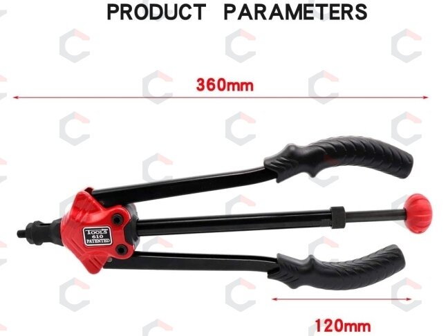 Kniediklis srieginėms kniedėms | su rinkiniu | M3-M12 | 360 mm (BT-608) 2 Kniediklis srieginėms kniedėms | su rinkiniu | M3-M12 | 360 mm (BT-608) 2