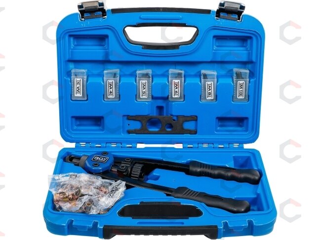 Kniediklis srieginėms kniedėms PRO | M3–M10 rinkinys | 68 vnt. (408) Kniediklis srieginėms kniedėms PRO | M3–M10 rinkinys | 68 vnt. (408)