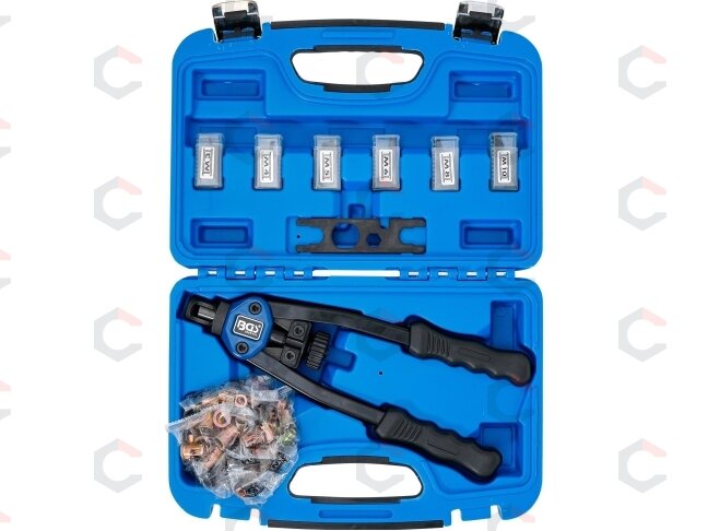 Kniediklis srieginėms kniedėms PRO | M3–M10 rinkinys | 68 vnt. (408) 6 Kniediklis srieginėms kniedėms PRO | M3–M10 rinkinys | 68 vnt. (408) 6