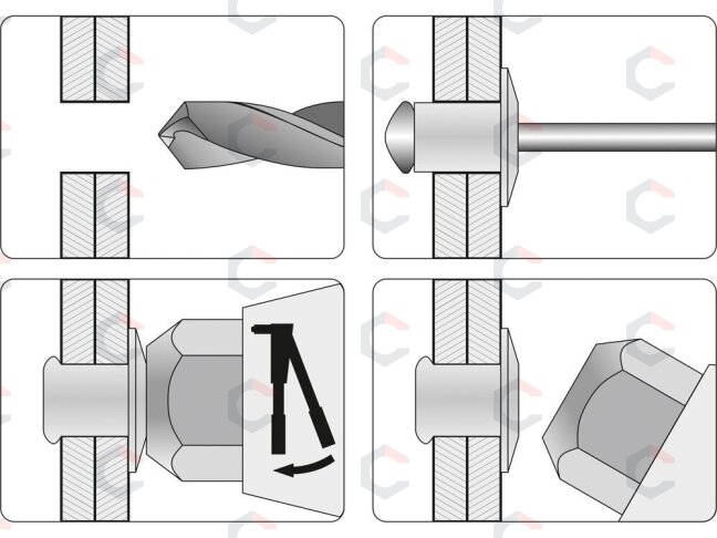 Kniediklis vartoma galvute | 2,8 mm - 4,8 mm (70100) 2