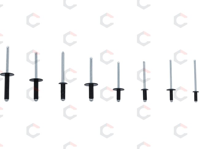 Kniedžių asortimentas | juodos | Aliuminis | Ø 3.2 - 4.8 mm | 200 vnt. (85224) 1 Kniedžių asortimentas | juodos | Aliuminis | Ø 3.2 - 4.8 mm | 200 vnt. (85224) 1