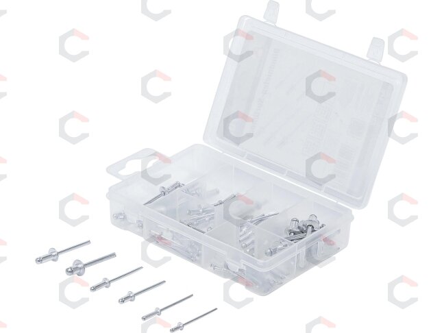 Kniedžių asortimentas | Ø 2.4-4.8 mm | 70 vnt. (88142) Kniedžių asortimentas | Ø 2.4-4.8 mm | 70 vnt. (88142)