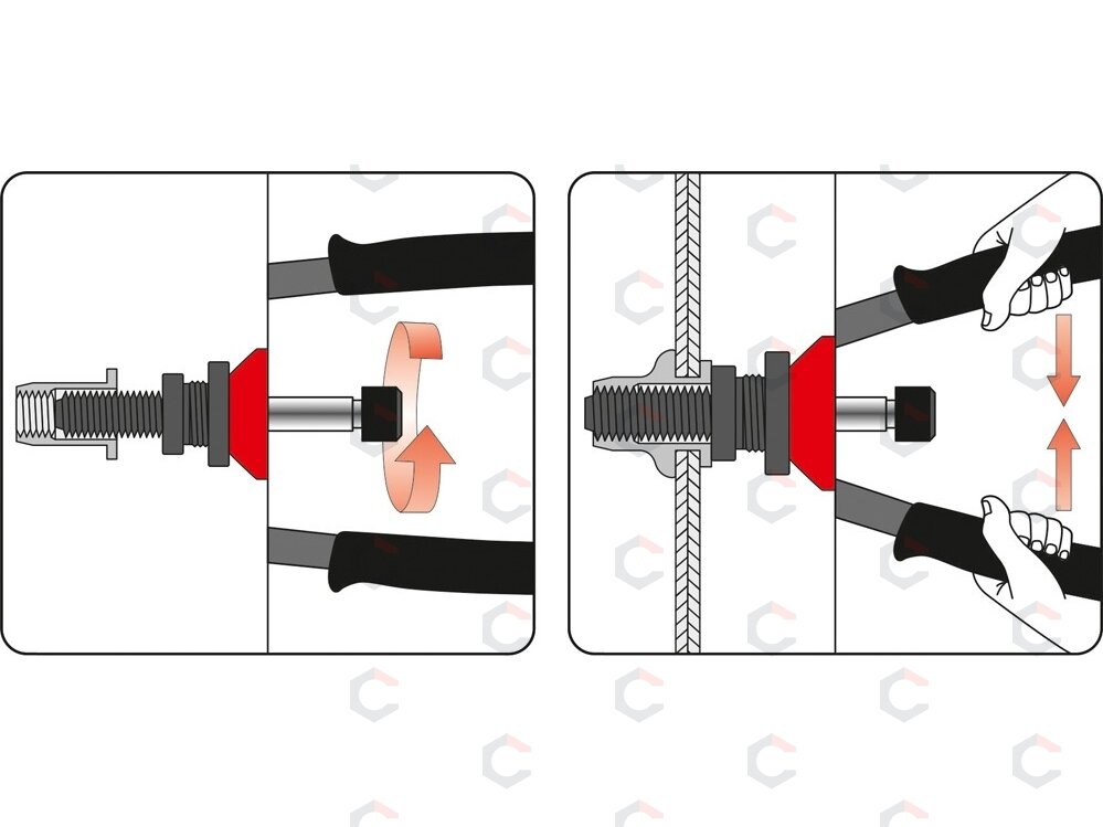 Kniediklis srieginėms kniedėms | M3, M4, M5, M6, M8, M10, M12 (YT-36127) 4