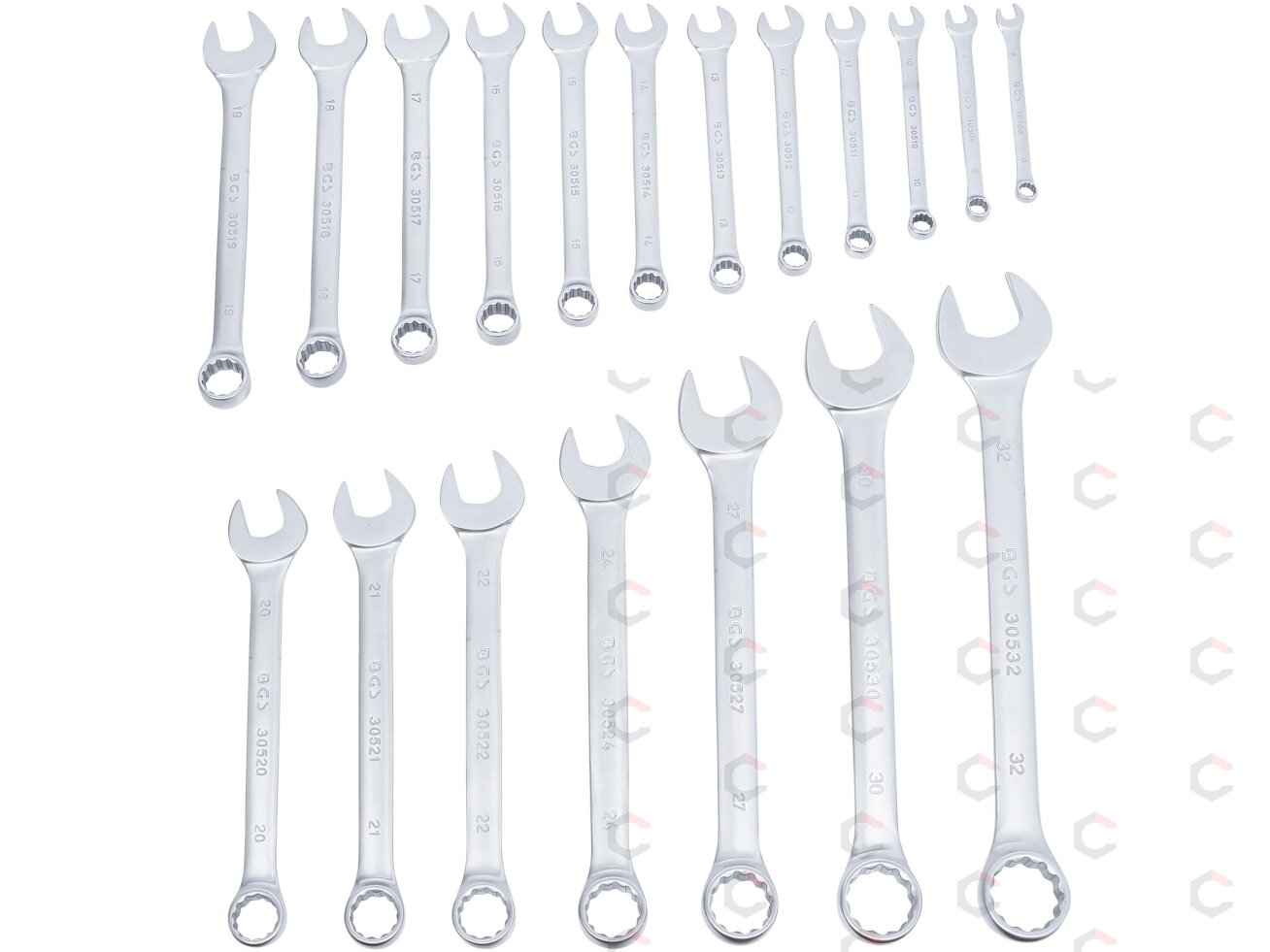 Kombinuotų raktų rinkinys | 8 - 32 mm | 19 vnt. (1219) 3 Kombinuotų raktų rinkinys | 8 - 32 mm | 19 vnt. (1219) 3
